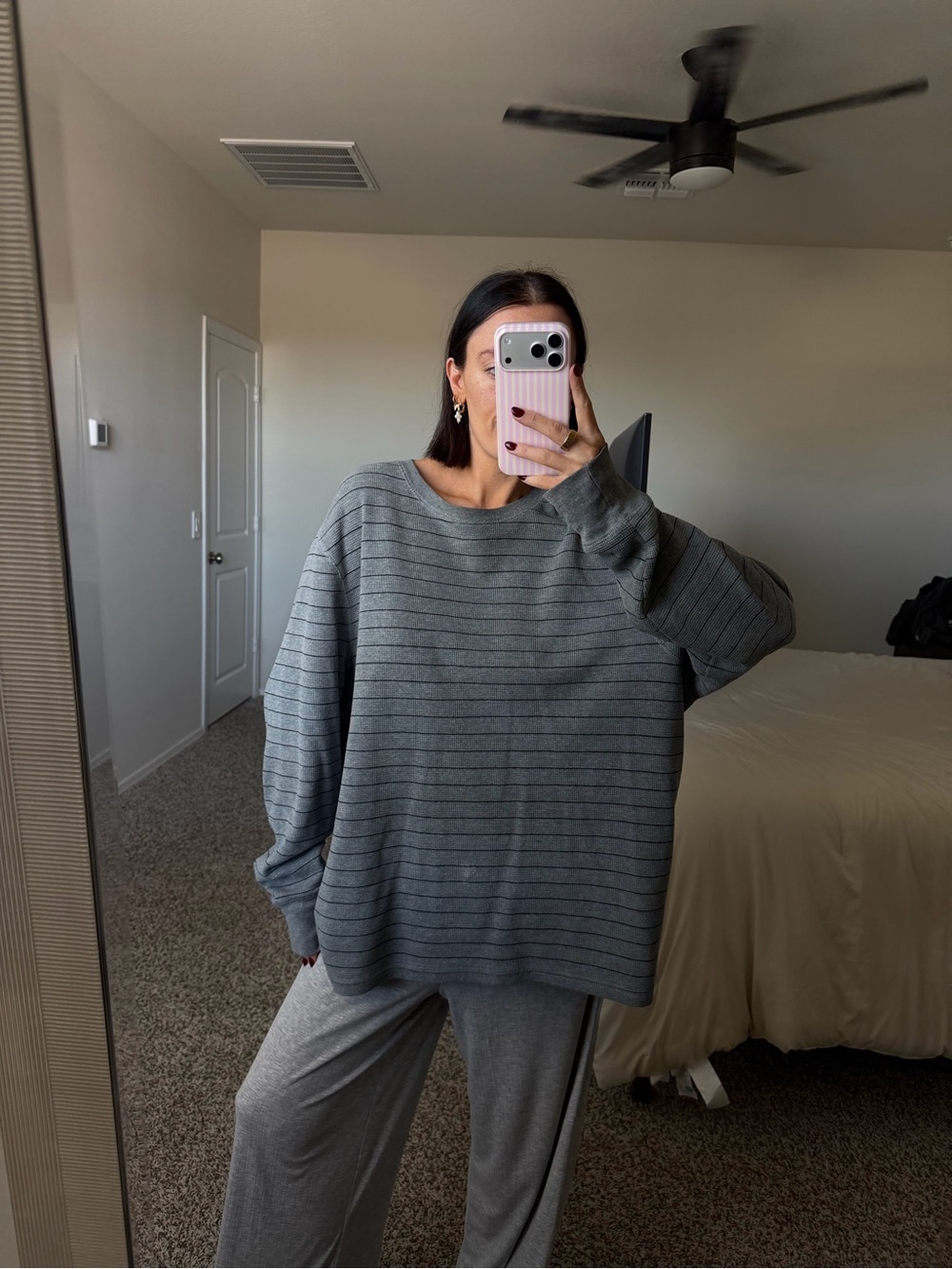 Y2K striped waffle knit long sleeve
